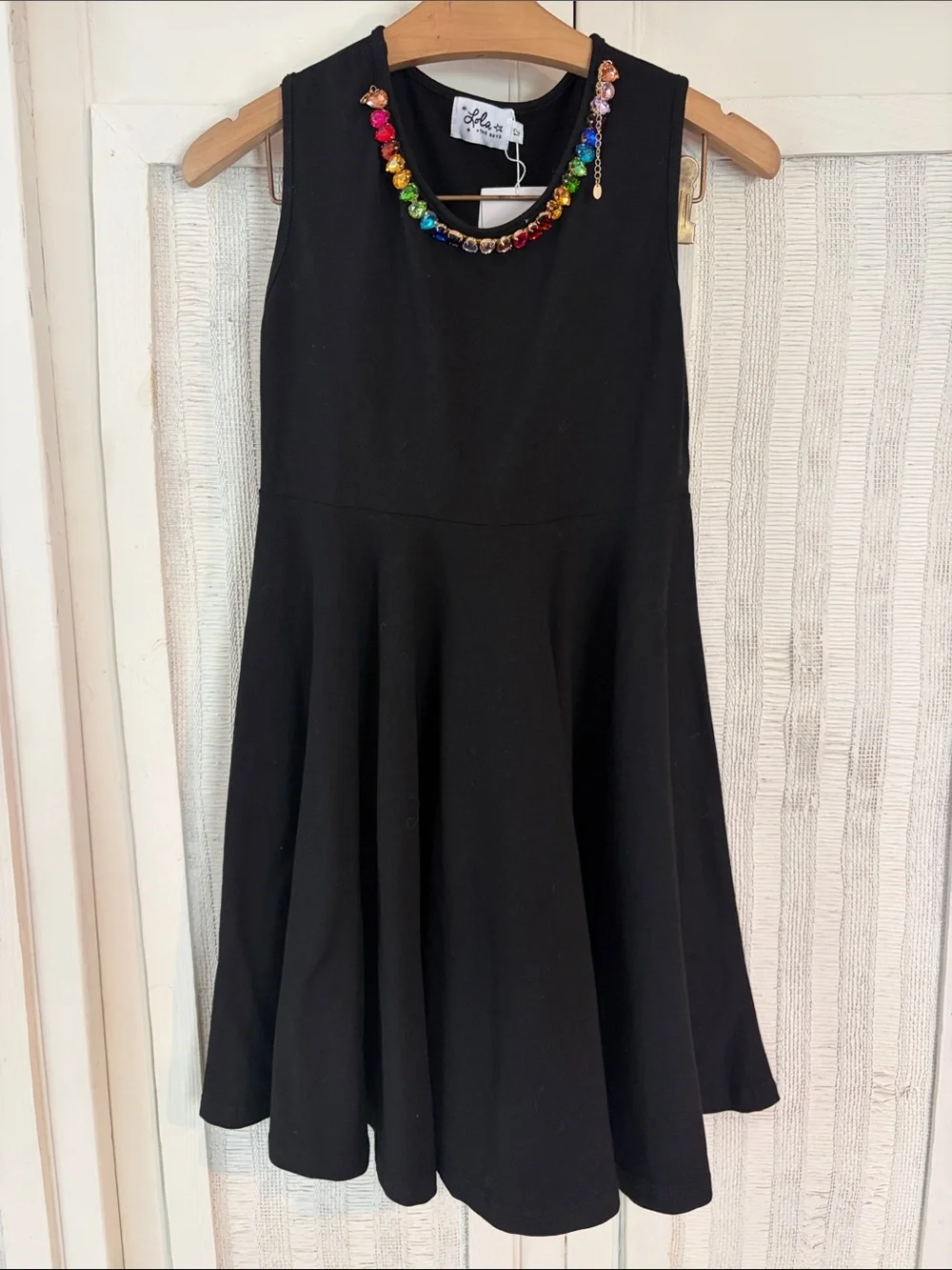 Lola + The Boys black Rainbow Gems Tank Dress NWT SZ 12